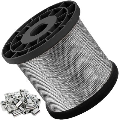 Un bon prix. Câble en acier inoxydable AISI304/304L/316/316L avec construction 1x7 1x19 1x37 et résistance à la traction de 1570 MPa en ligne